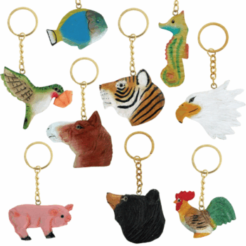 Hand-Carved Wood Key Chains