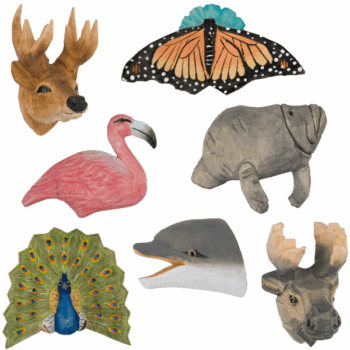 Hand-Carved Wood Magnets