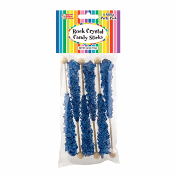 Blue/Blue Raspberry Rock Crystal Candy 6 Stick Party Pack