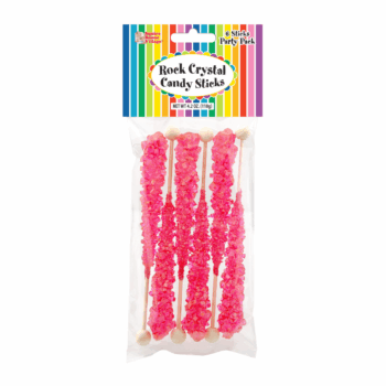 Pink/Pink Cotton Candy Rock Crystal Candy 6 Stick Party Pack