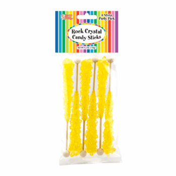 Yellow/Pineapple Rock Crystal Candy 6 Stick Party Pack
