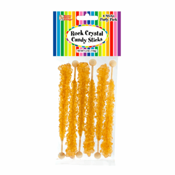 Golden Brown/Funnel Cake Rock Crystal Candy 6 Stick Party Pack