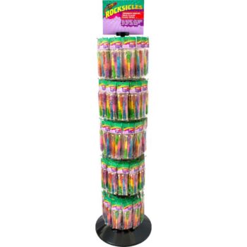 Rocksicles®<br>Rock Crystal Candy<br>Peg Bag Floor Spinner<br>Merchandising Deal